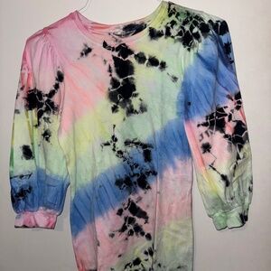 Hardtail Tie-Dye Puff Sleeve Top M – 3/4 Sleeve